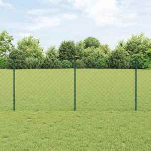 vidaXL Îngrădire cu stâlpi Verde 1 x 25 m Oțel imagine