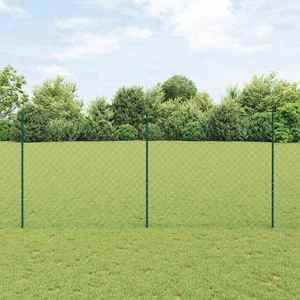 vidaXL Îngrădire cu stâlpi Verde 1.4 x 25 m Oțel imagine
