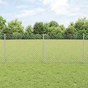 vidaXL Îngrădire cu stâlpi Argintiu 0.8 x 25 m Oțel imagine