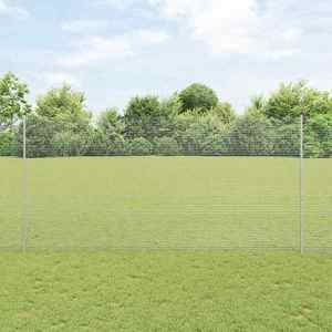 vidaXL Îngrădire cu stâlpi Argintiu 1.5 x 10 m Oțel imagine
