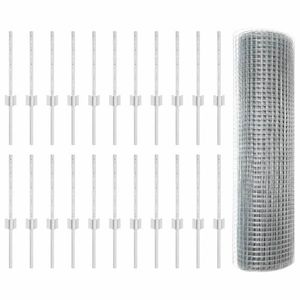 vidaXL Îngrădire cu stâlpi Argintiu 0.4 x 50 m Oțel imagine