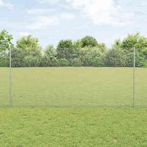 vidaXL Îngrădire cu stâlpi Argintiu 1.2 x 50 m Oțel imagine