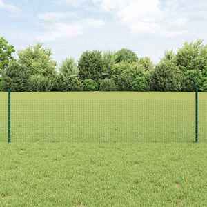 vidaXL Îngrădire cu stâlpi Verde 0.5 x 10 m Oțel imagine
