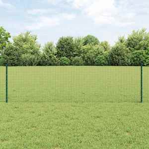vidaXL Îngrădire cu stâlpi Verde 0.6 x 10 m Oțel imagine