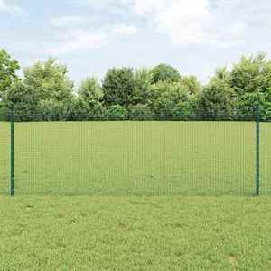 vidaXL Îngrădire cu stâlpi Verde 0.8 x 10 m Oțel imagine