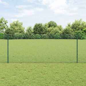 vidaXL Îngrădire cu stâlpi Verde 1 x 10 m Oțel imagine