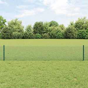 vidaXL Îngrădire cu stâlpi Verde 0.4 x 25 m Oțel imagine