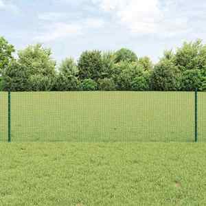 vidaXL Îngrădire cu stâlpi Verde 0.6 x 25 m Oțel imagine