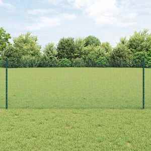 vidaXL Îngrădire cu stâlpi Verde 0.8 x 25 m Oțel imagine