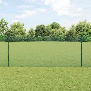 vidaXL Îngrădire cu stâlpi Verde 1 x 25 m Oțel imagine