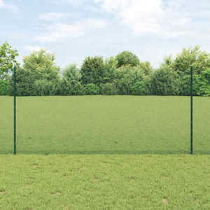 vidaXL Îngrădire cu stâlpi Verde 1.2 x 25 m Oțel imagine