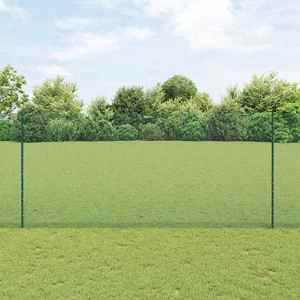 vidaXL Îngrădire cu stâlpi Verde 1.4 x 25 m Oțel imagine