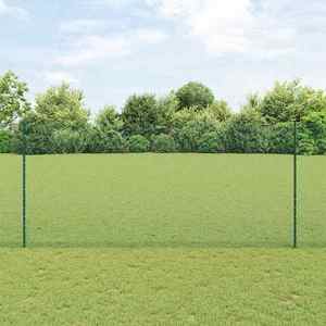 vidaXL Îngrădire cu stâlpi Verde 1.4 x 25 m Oțel imagine