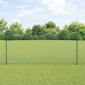 vidaXL Îngrădire cu stâlpi Verde 1.4 x 25 m Oțel imagine