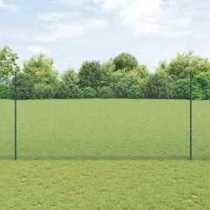 vidaXL Îngrădire cu stâlpi Verde 1.5 x 25 m Oțel imagine