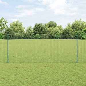 vidaXL Îngrădire cu stâlpi Verde 1 x 50 m Oțel imagine