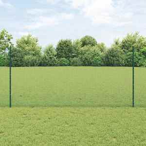 vidaXL Îngrădire cu stâlpi Verde 1.2 x 50 m Oțel imagine