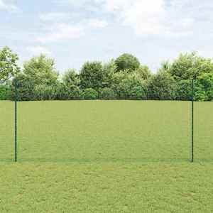 vidaXL Îngrădire cu stâlpi Verde 1.4 x 50 m Oțel imagine