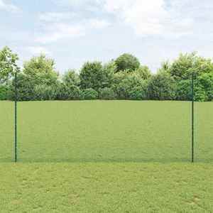 vidaXL Îngrădire cu stâlpi Verde 1.5 x 50 m Oțel imagine