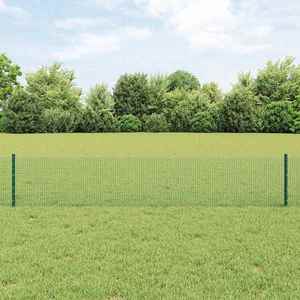 vidaXL Îngrădire cu stâlpi Verde 0.4 x 100 m Oțel imagine