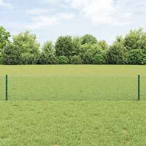 vidaXL Îngrădire cu stâlpi Verde 0.4 x 100 m Oțel imagine