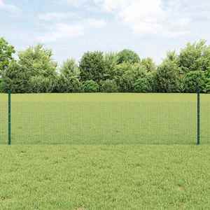 vidaXL Îngrădire cu stâlpi Verde 0.5 x 100 m Oțel imagine