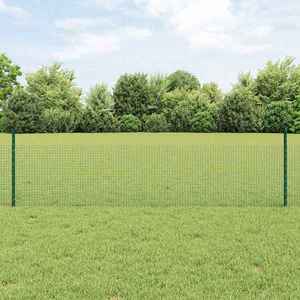 vidaXL Îngrădire cu stâlpi Verde 0.5 x 100 m Oțel imagine
