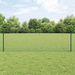 vidaXL Îngrădire cu stâlpi Verde 0.6 x 100 m Oțel imagine