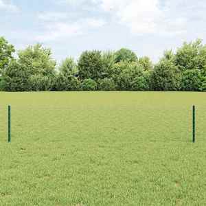 vidaXL Îngrădire cu stâlpi Verde 0.4 x 10 m Oțel imagine