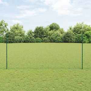 vidaXL Îngrădire cu stâlpi Verde 1.4 x 10 m Oțel imagine