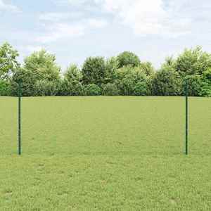 vidaXL Îngrădire cu stâlpi Verde 1 x 25 m Oțel imagine