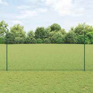 vidaXL Îngrădire cu stâlpi Verde 1.6 x 25 m Oțel imagine