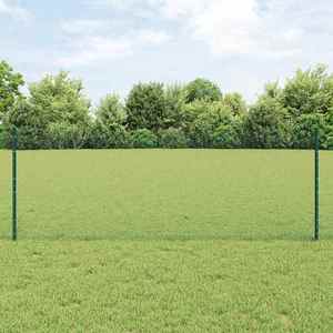 vidaXL Îngrădire cu stâlpi Verde 0.8 x 50 m Oțel imagine