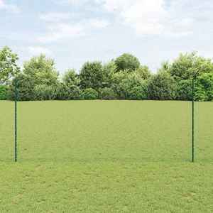 vidaXL Îngrădire cu stâlpi Verde 1.4 x 50 m Oțel imagine