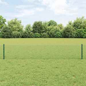 vidaXL Îngrădire cu stâlpi Verde 0.4 x 100 m Oțel imagine