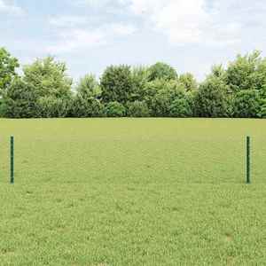 vidaXL Îngrădire cu stâlpi Verde 0.4 x 100 m Oțel imagine