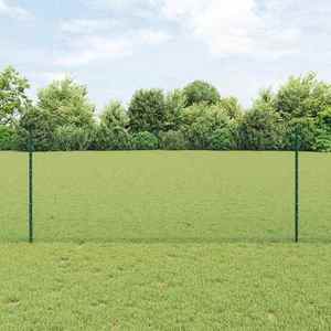vidaXL Îngrădire cu stâlpi Verde 1 x 100 m Oțel imagine