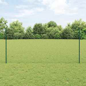 vidaXL Îngrădire cu stâlpi Verde 1.2 x 100 m Oțel imagine