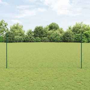 vidaXL Îngrădire cu stâlpi Verde 1.4 x 100 m Oțel imagine
