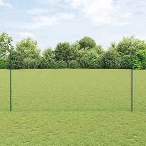 vidaXL Îngrădire cu stâlpi Verde 1.5 x 100 m Oțel imagine