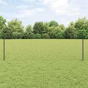 vidaXL Îngrădire cu stâlpi Gri 0.5 x 25 m Oțel imagine