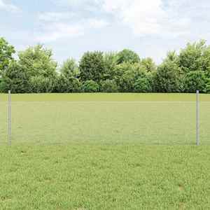 vidaXL Îngrădire cu stâlpi Argintiu 0.5 x 10 m Oțel imagine