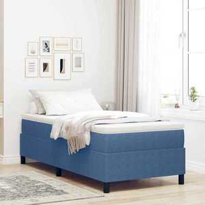 vidaXL Pat cu arcuri albastru 100 x 200 cm Țesătură de catifea imagine