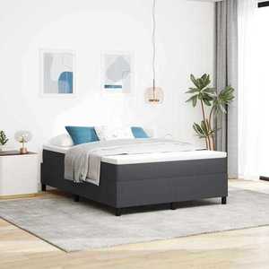 vidaXL Pat cu arcuri Gri închis 140 x 190 cm Țesătură de catifea imagine