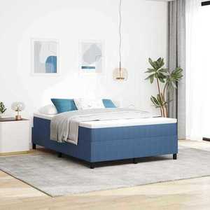 vidaXL Pat cu arcuri albastru 160 x 200 cm Țesătură de catifea imagine