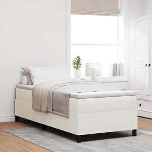 vidaXL Pat cu arcuri Crema și Alb 203 x 100 x 60 cm imagine