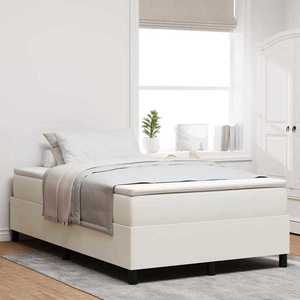 vidaXL Pat cu arcuri Crema și Alb 203 x 120 x 60 cm imagine