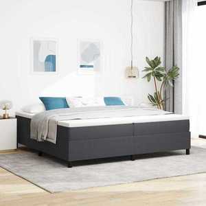 vidaXL Pat cu arcuri Gri închis și alb 203 x 200 x 60 cm imagine