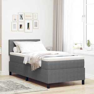 vidaXL Pat cu arcuri Manual Gri deschis și Alb 193 x 90 x 88 cm imagine