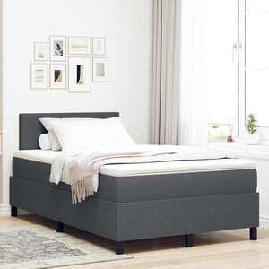 vidaXL Pat cu arcuri Manual Gri închis și Alb 203 x 120 x 88 cm imagine
